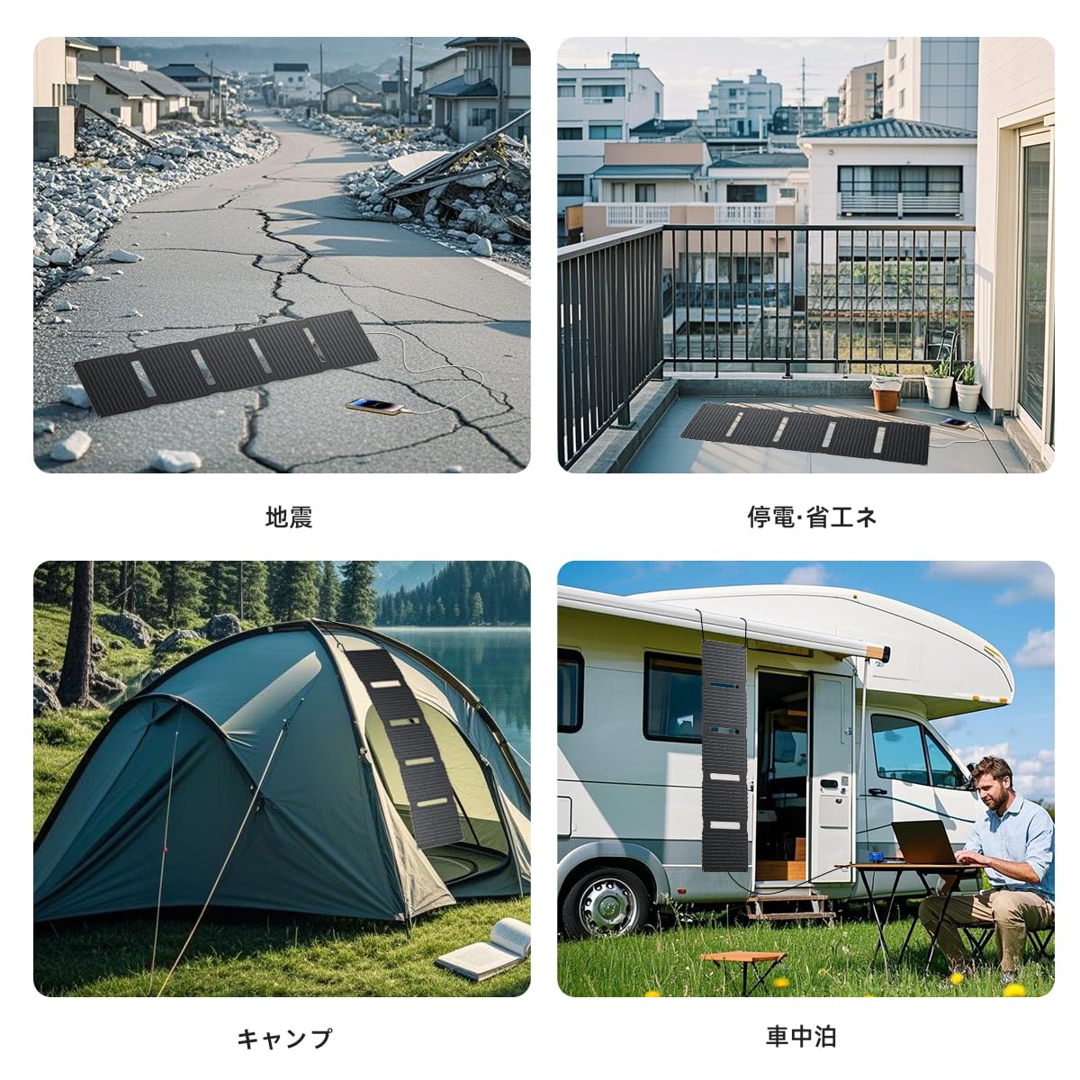 Amazon.co.jp: Flexsolar 40W ソーラーパネル小型 USB-C/USB-A/DC出力